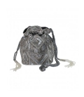 Silver beaded bucket bag BEADS
