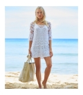 Jute Beach Bag beige and white ARUBA