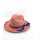 Chapeau Panama Fedora corail