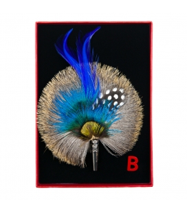 Broche Plumes Royal Blue