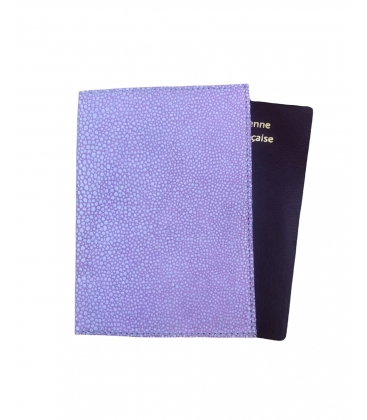 Porte passeport cuir façon galuchat 
