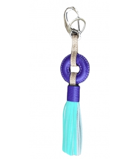Porte clés cuir tricolore